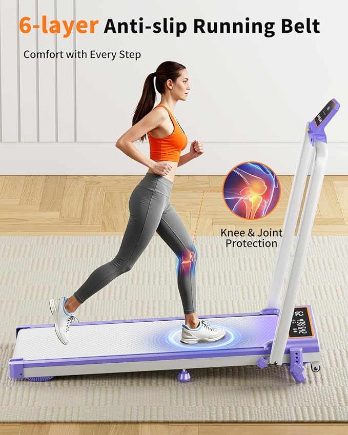 Folding Walking Pad with 15% Incline/RGB Light/Dual Screen Display, 3.5HP Treadmills for Home, Portable Walking Pad Treadmill with Handle Bar and 4 Adjustable Incline, 350lbs Capacity, Smart App