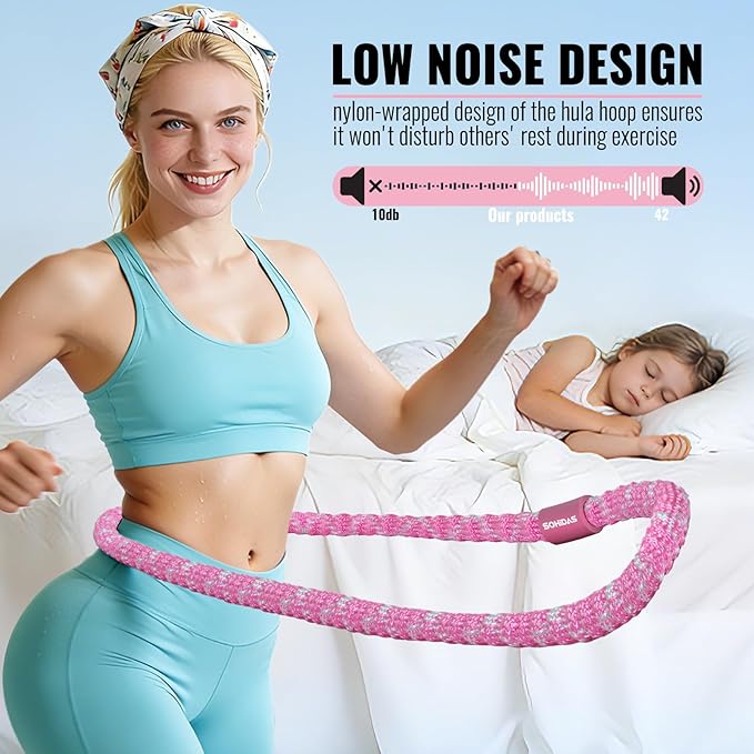Soft Hula Hoop for Adults 3.3lb Weighted Hula Hoops for Women Weight Loss Pilates Equipment Infinity Hoop Soft Spring Weighted Hoop for Adults Women Beginners Kids Home Travel Gym