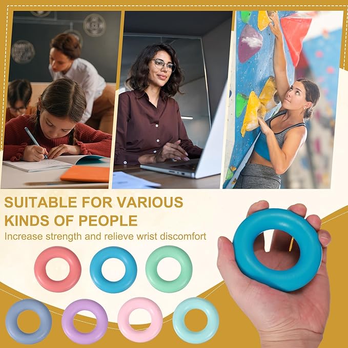Grip Strength Trainer Rings, Portable Hand Grip Strengthener Finger Forearm Strengthener - Fitting for (Athletes/Rock Climbing/Workout/Fitness)