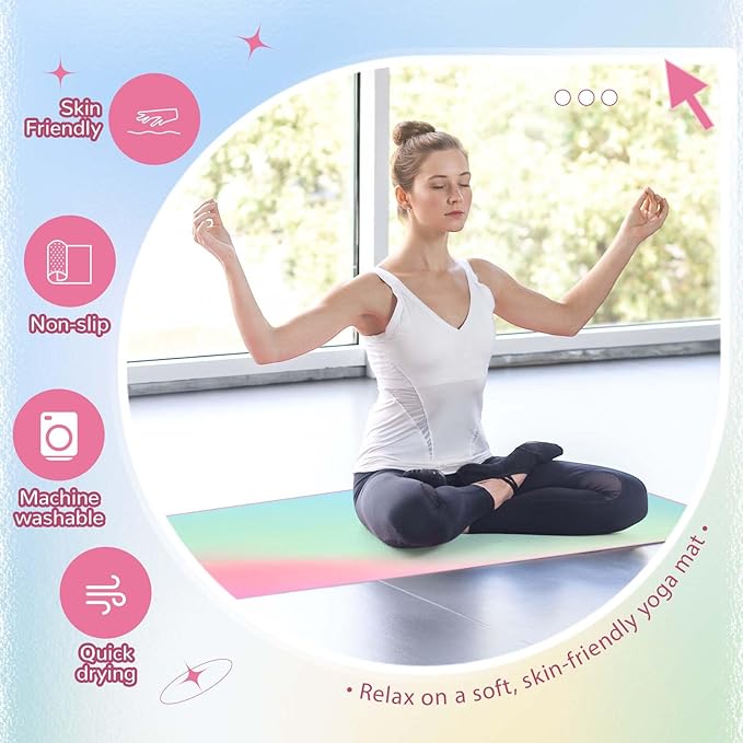 Peryiter Hot Yoga Towel, Yoga Mat Towel with Grip Dot Microfiber Non Slip Sweat Absorbent Mat for Pilates and Fitness, 72" x 24" Soft Blankets Cover for Workout, Gym(Green)