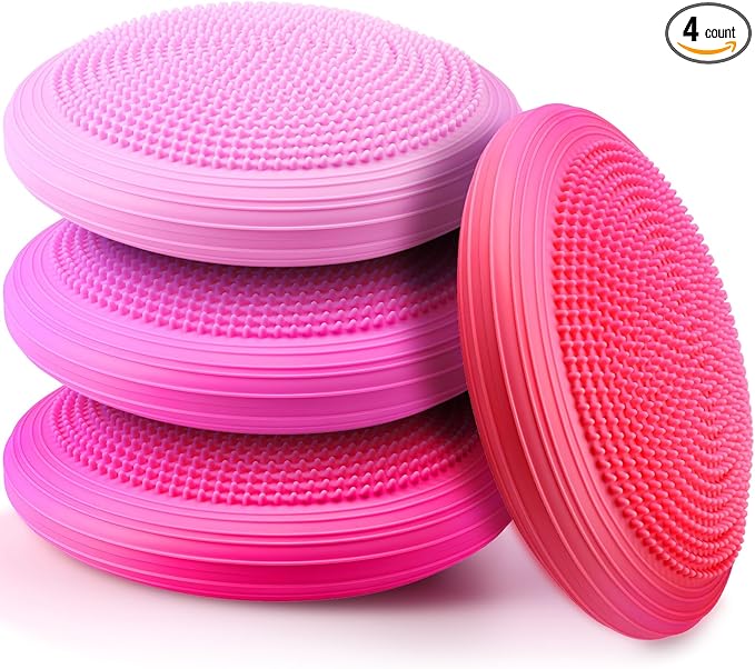 Libima 4 Pcs Wiggle Seat Inflated Wobble Cushion for Sensory Kid 13 Inches Balance Disc Flexible Seating for Classroom Sensory Pad for Chair Wiggle Cushion