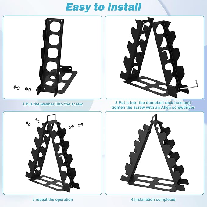 Dumbbell Rack 5 tier(Dumbbells not included), A-Frame Metal Dumbbell Holder with Handle, Multilevel Weight Storage Organizer for Dumbbells, Tree Shape Compact Weight Rack/Holder(Black)