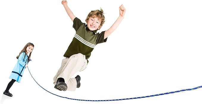 Just Jump It 16' Foot Single Jump Rope for Kids Women and Men - Active Outdoor Youth Fitness Excersing Equipment - Double Dutch Length Gym Accessories