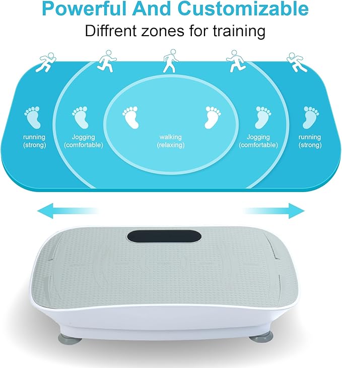 Silent Vibration Platform, 10-Frequency Fat Burner with Bluetooth and Remote Control, Grey Fitness Shaking Machine for Home Workout Unisex Use