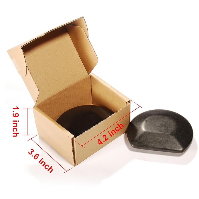 Master Massage 2-Piece Large Contoured Hot Stone Set – Three-Quarter Round Basalt Lava Rocks for Deep Tissue, Trigger Point & Acupressure Therapy – Professional Massage Tools