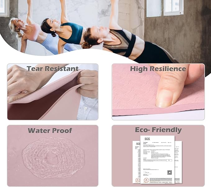 UMINEUX Yoga Mat Extra Thick 1/3'' & 2/5" Non Slip Yoga Mats for Women Eco Friendly TPE Fitness Exercise Mat with Carrying Sling & Storage Bag