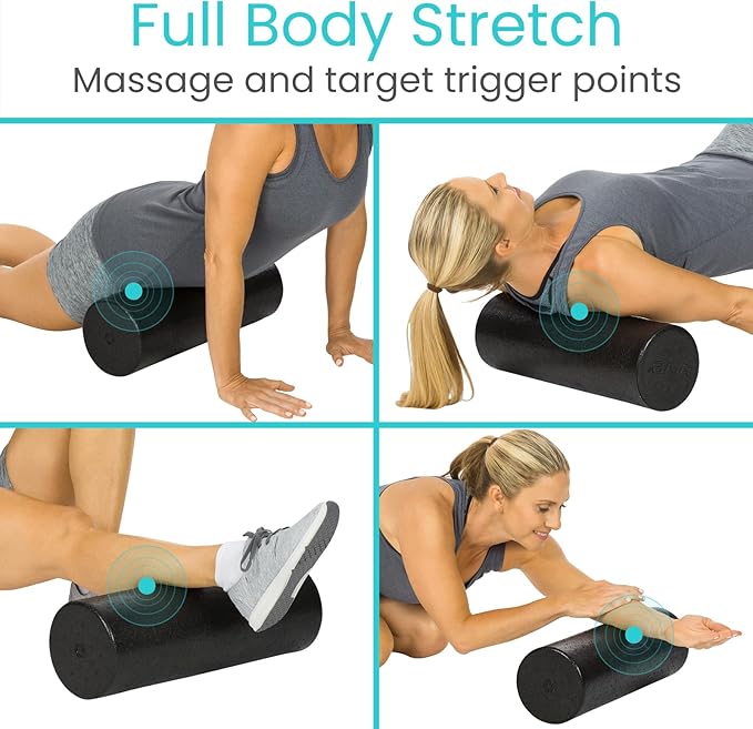 Vive High Density Foam Roller (18 inch) - Large Foam Roller for Exercise, Physical Therapy, Yoga, Pilates, Stretching - Pain Relief Massager for Trigger Point, Deep Muscle Massage, Myofascial Release