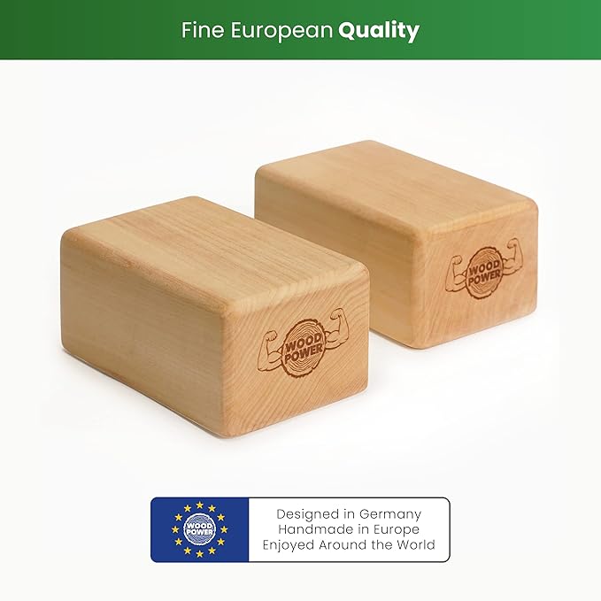 WOODPOWER BalanceBlocks - Handstand Blocks & Yoga Block in One - Bodyweight Training, Gymnastics, Acrobatics, Yoga, Yoga prop and accessory, Lightweight, Good for Travel, Premium European Quality (Pack of 2)