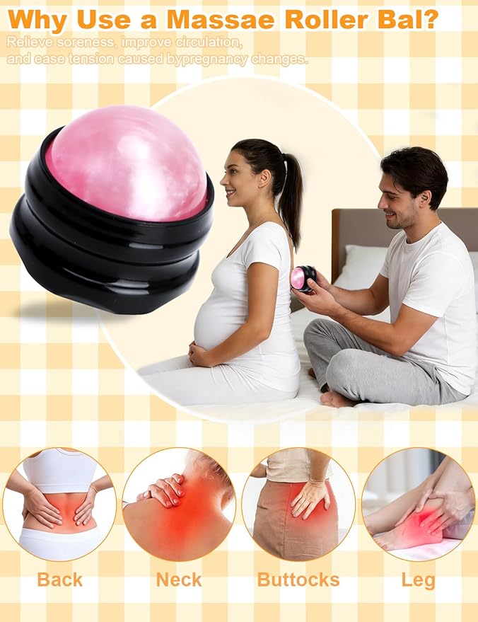 Wooden Labor Comb Birth Comb Massage Ball Acupressure Ball Massage Roller Ball Kit for Women Labor and Delivery Essentials,Designed for Expectant Moms,Labor Pain Relief, Midwife Essential