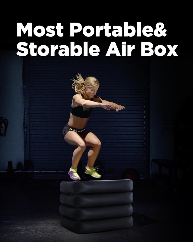 Highpi Inflatable Plyo Box/Plyometric Box Stackable Jump Box Set of Four Training Equipment for Jumping Exercise, Workout, Crossfit 31''x31''x24''