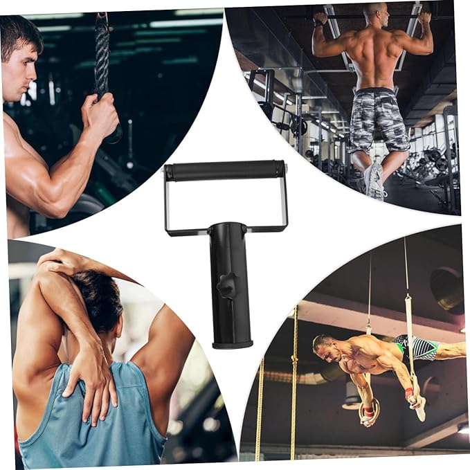 T-Bar Row Attachment Barbell Handle Multi-Grip Solid Handle for Strength Training Non-Slip Grip Compatible Barbell Bars for Core Workout and Fitness Equipment