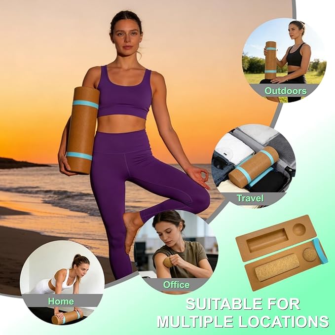 Cork Balancing Board, Premium Natural Cork Foot Strengthener, Ankle Stability Trainer for Balance & Mobility, Plantar Fasciitis Relief & Fall Prevention