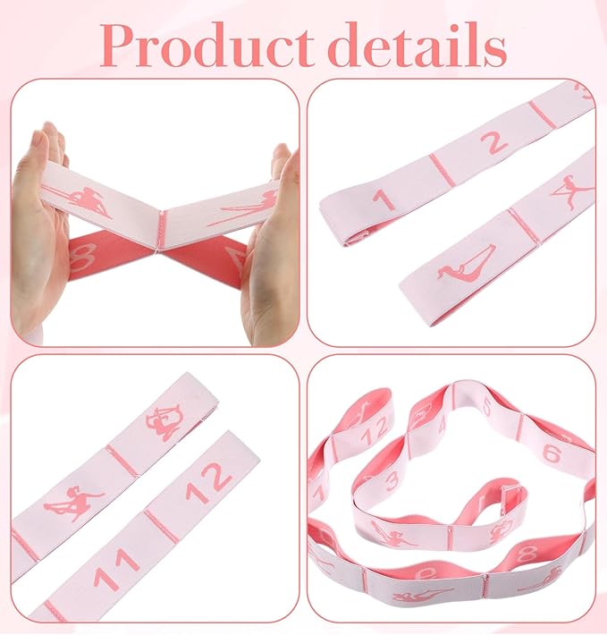 Stretching Strap, 12 Loops Yoga Straps for Stretching, Multi Loop Stretch Band for Flexibility Training, Leg Stretch & Exercise, Durable Elastic Resistance Band