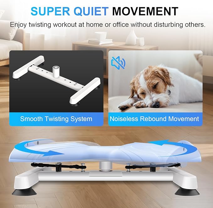 Waist Twist Machine Exercise,Ab Twist Board with Pilates Bar & Resistance Bands,Noiseless Ab Workout Machine For Women&Men Burn Fat,330 Lbs Capacity Fitness Exercise Equipment For Home.