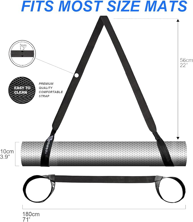 [MAT NOT Included] Yoga Mat Sling, Yoga Mat Straps for Carrying, Easy-Cinch Yoga Mat Holder Strap