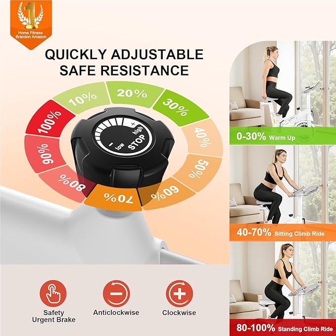 Exercise Bikes for Home,Spin Bike with Adjustable Magnetic,Brake Pad Resistance Silent Belt Drive,350lbs/300lbs Weight Capacity &Upgraded Version Seat for Home Cardio&Weight Loss(QM-530W)