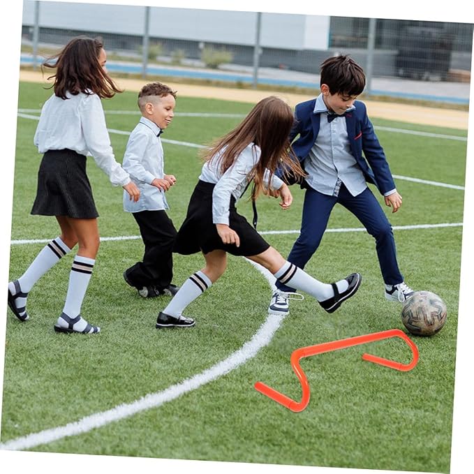 POPETPOP 4pcs Portable Speed Hurdles for Outdoor Agility Training Lightweight Weather-Resistant Small Hurdles for Preschool PE Classes and Home Sports
