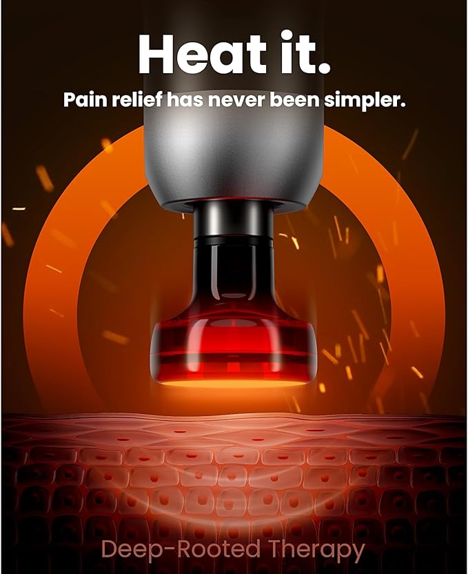 BOB AND BRAD C2 Plus Massage Gun with Heat, Deep Tissue Percussion FSA Massager Gun for Athletes & Pain Relief, Electric Handheld Back Neck Shoulder Muscle Massager, HSA Eligible Gift