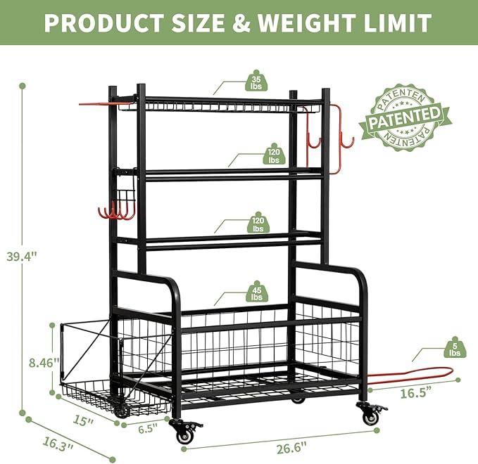 Pro-Series Mobile Dumbbell Rack & All-in-One Gym Storage Organizer with Locking Wheels, Adjustable Shelves & 400LB Capacity