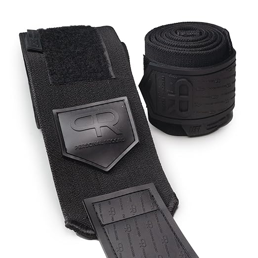 Elbow Wraps for Weightlifting - Heavy Duty Construction, 25% More Elasticity, Reinforced Stitching, Extra Wide Fastener, Easy to Adjust, All Black