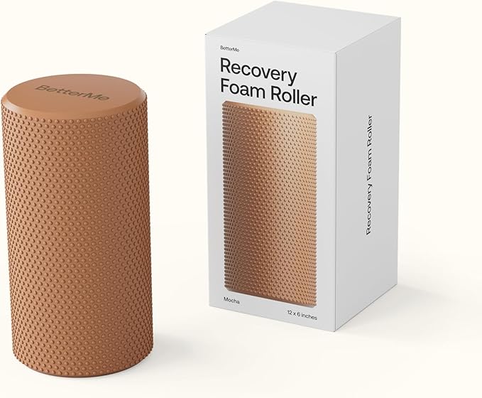 BetterMe Foam Roller for Muscle Recovery – High Density Exercise Roller for Back &Legs – Deep Tissue Massage Roller for Tension, Relief & Stretching (Mocha)