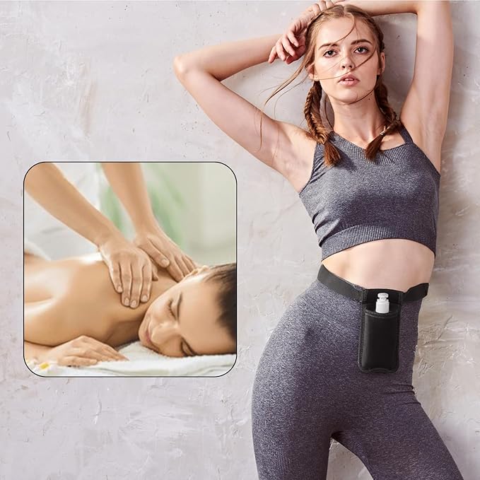 Massage Bottle Bag Comfortable Massage Oil Case Professional Single Bottle Waist Oil Cream Tools Adjustable Lotion Case Organizer Belt Durable Therapist Essential Accessory