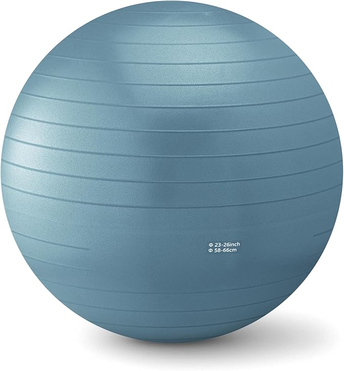 Amazon Basics Anti-Burst Exercise Ball with Pump, 23-26" Diameter