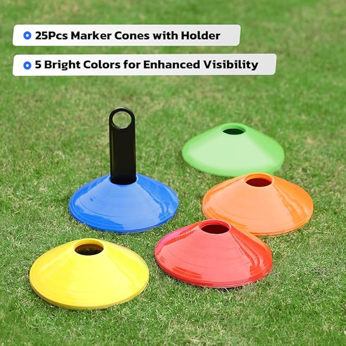 GHB Agility Ladder 1PCS Agility Cones 25PCS Detachable Agility Hurdles 5PCS