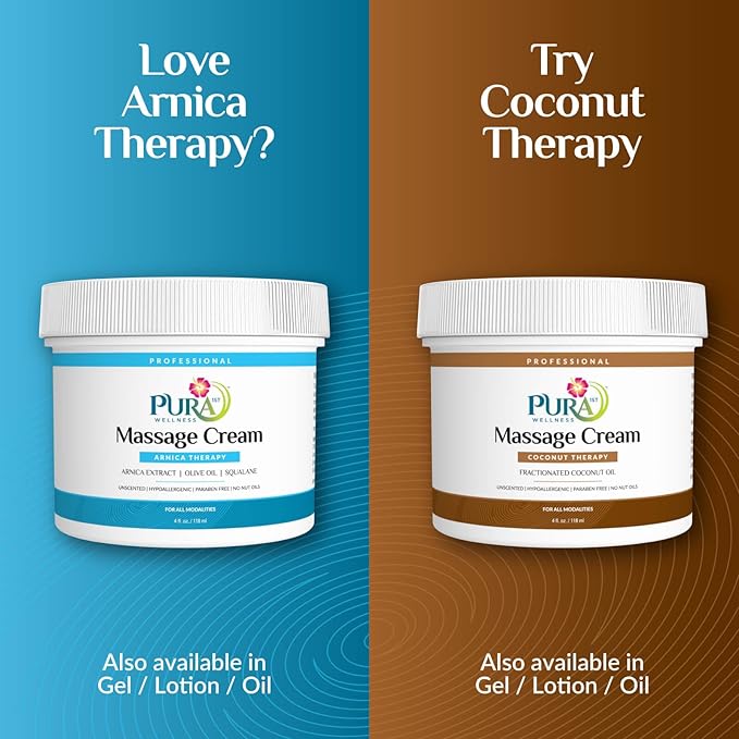Arnica Therapy 4 Fl oz Massage Cream, Arnica Extract, Professional, Massage Therapy, Deep Tissue, Unscented, Hypoallergenic, Natural Ingredients, Skin Hydrating, Moisturizing, Muscle Relief