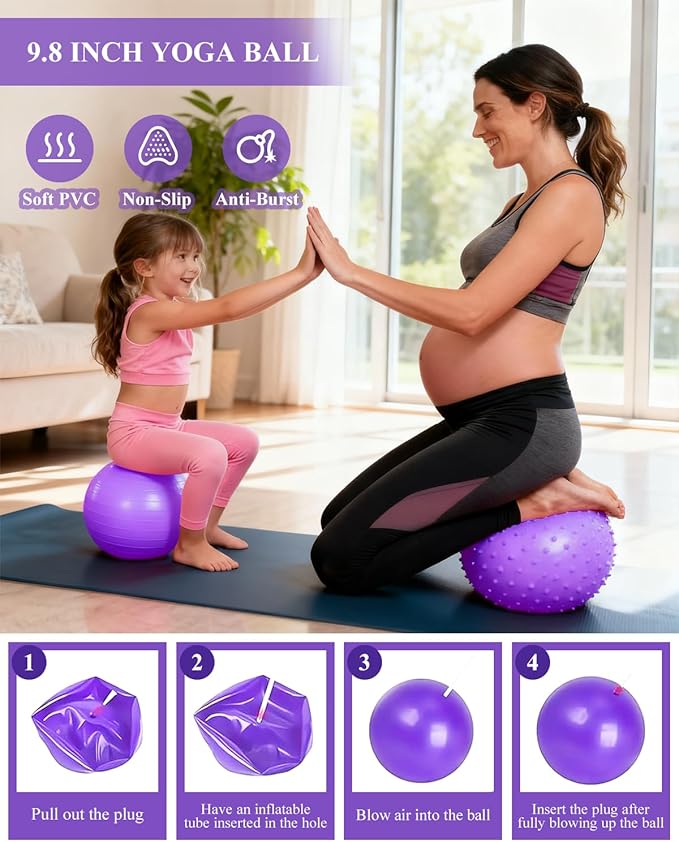 Home Workout Pilates Kit for Women, Better me Pilates Ring and Ball Set Essentials Equipment, with 5 Resistance Bands, Massager Roller, Yoga Starter Accessories for Toning Arms, Thighs & Core
