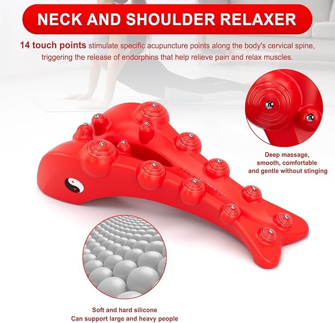 Trapezius Trigger Point Massager, Occipital Release Tool, Cervipoint Trigger Point Massager Silicone, Relieve Pain in The Diamond Shaped Muscles of The Neck and Upper Back (Cranberry)