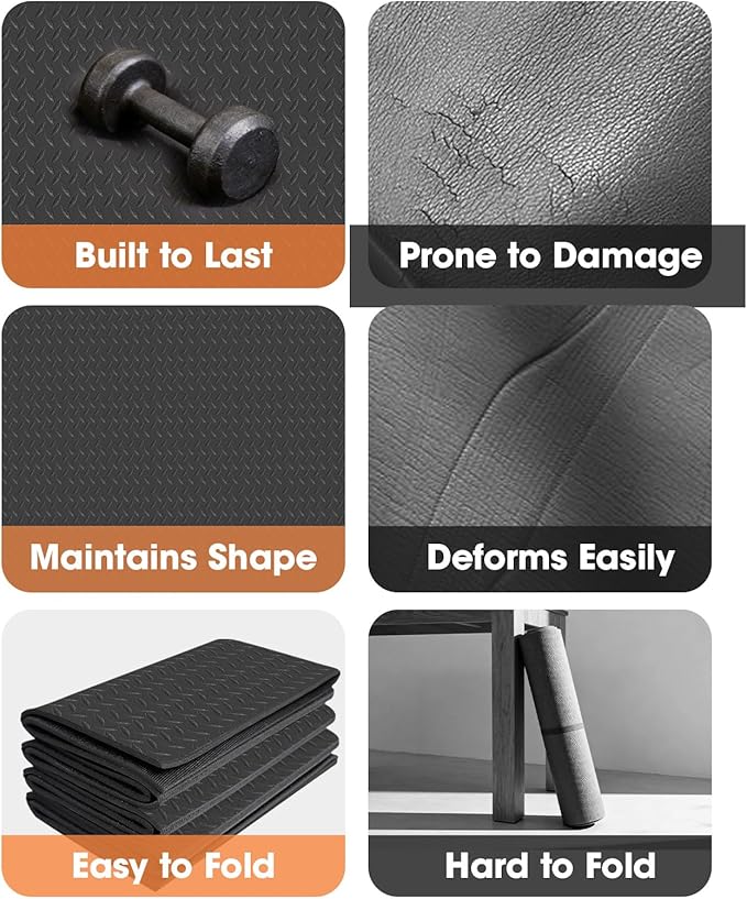 Treadmill Mat 79" x 39", 6mm Thick, for Under Treadmill, Walking Pad & Exercise Bike on Carpet & Hardwood Floors, Non-Slip Stripe Design, Waterproof Floor Protector, Noise & Shock Absorbing