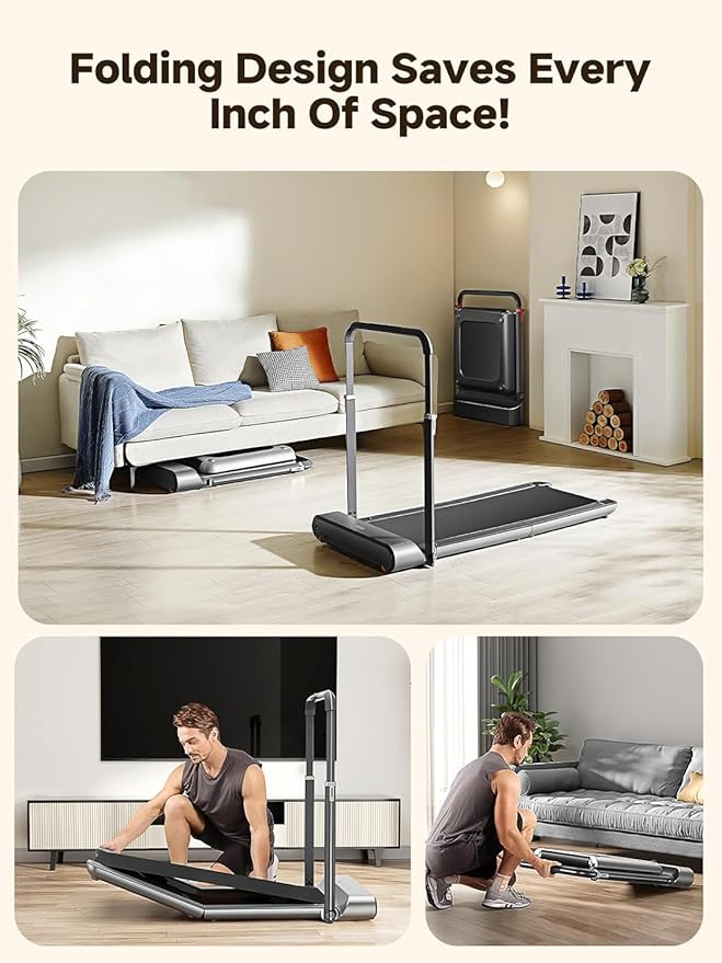 WALKINGPAD Folding Treadmill, 2 in 1 Walking Pad Under Desk Treadmill for Home and Office, Compact Foldable Design with App Control and LED Display