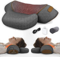 3-in-1 Neck Massager Pillow with Heat & Traction, Deep Tissue Cervical Traction Device for Neck Hump Corrector, Shoulder & Upper Back Pain Relief, Relaxing TheraPillow Support