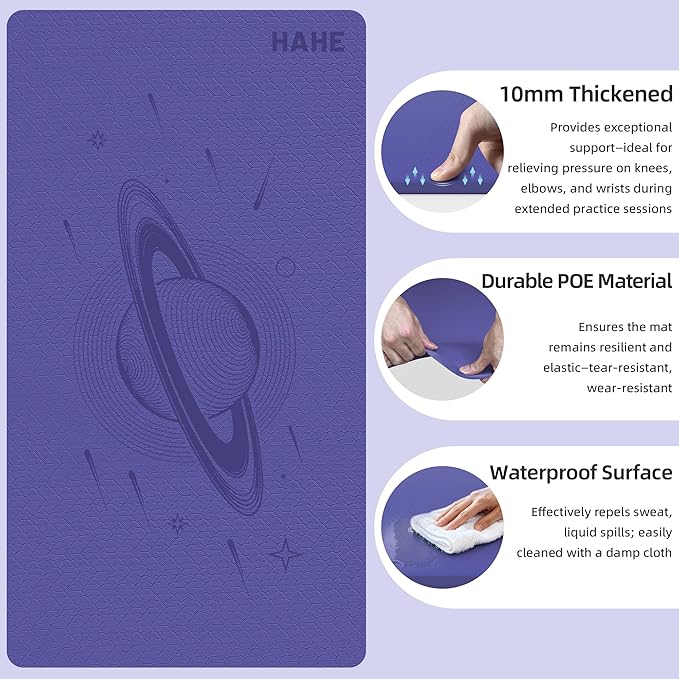 Large Yoga Mat, 72"x40"x0.4"Thick, Extra Wide Exercise Mat, Oversized Non Slip Workout Mat with Strap for Yoga, Pilates, Fitness, Home Gym Studio