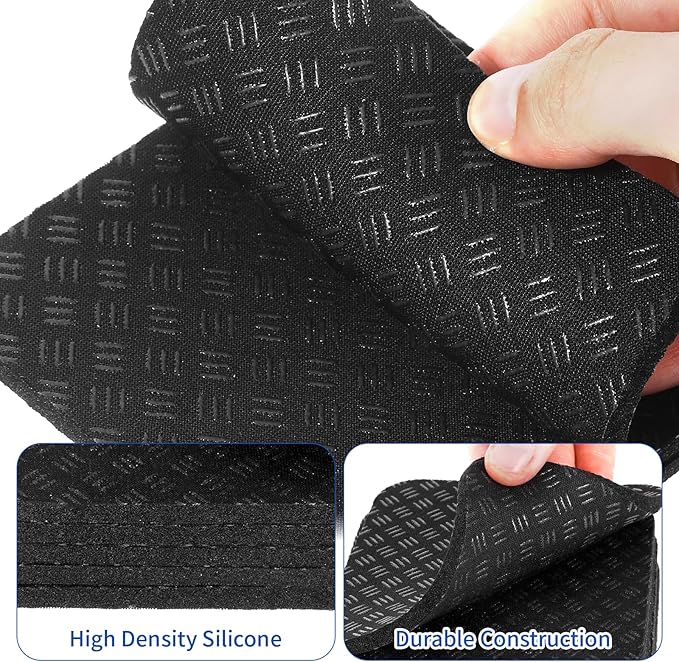 Treadmill Mat 6 Pcs, 4" x 4" x 0.2" Exercise Equipment Mat Non-Slip Anti Vibration High Density Silicone for Carpet Floors, Hardwood, Concrete Floors and More (Square Shape)