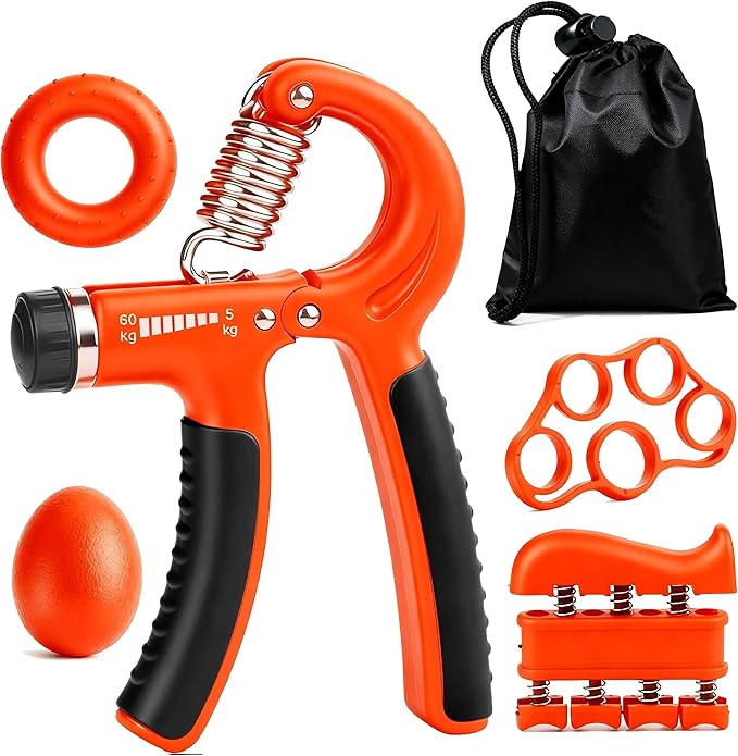 Hand Grip Strength Trainer Kit, 5 Pack Forearm Gripper Strengthener Adjustable Resistance, Hand Strengthening Devices