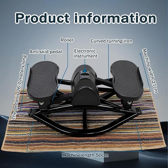 Rocking Stepper Side to Side, The Rocking Stepper for Women Men, Waist Twister Machine Exercise Home Workout Machine, Track Time, Reps, Calories with Digital Display, for Legs, Glutes, Abs