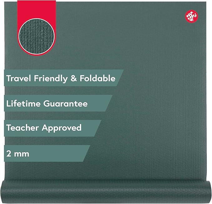 Manduka PRO Travel Yoga Mat - 2mm | Foldable & Travel Friendly | Lifetime Durability | Teacher Approved | Hygienic Construction