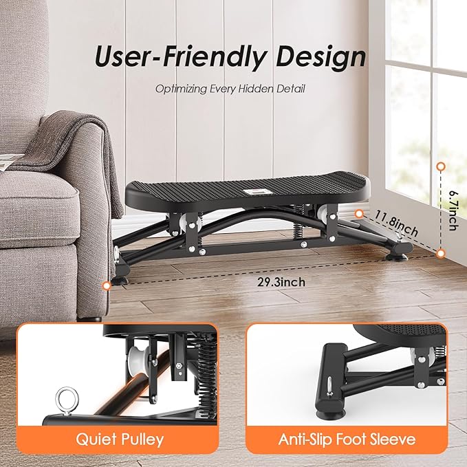 Balance Board for Adults, Rocking Stepper with Resistance Bands, Portable Wobble Board Featuring LCD Monitor, 300 lbs Capacity Ski Balance Trainer for Full Body Workout at Home Gym