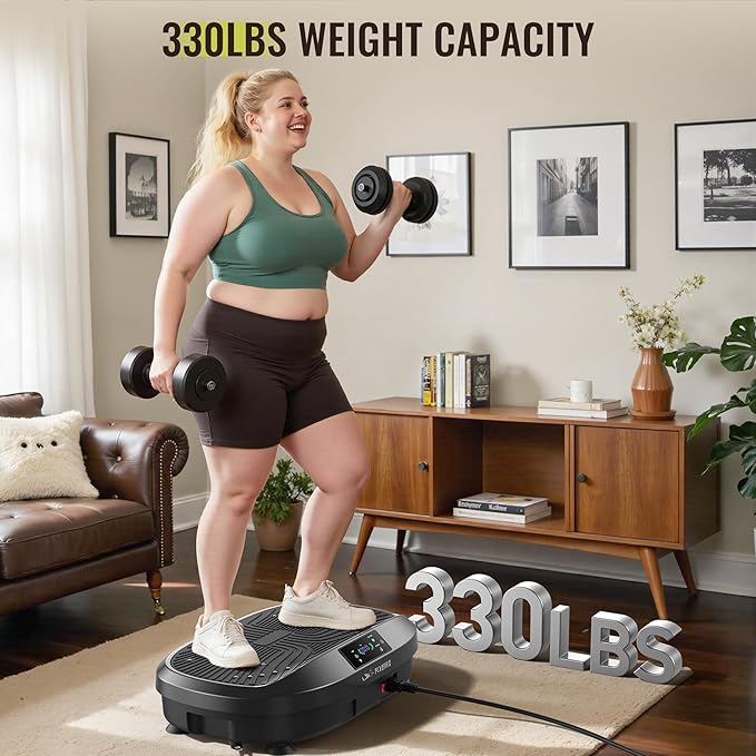 FLYBIRD Vibration Plate Exercise Machine, Adjustable Speed High Intensity Vibration for Muscle Toning Weight Loss Lymphatic Drainage, Full Body Workout Vibration Plate