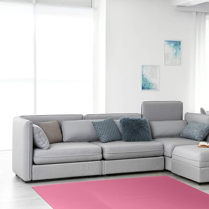 We Sell Mats 3/8" Thick Multipurpose EVA Foam Exercise Floor Mat, Interlocking Tiles, Anti-Fatigue for Home or Gym
