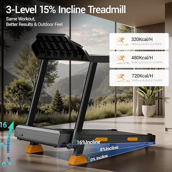 14% Treadmills for Home with Handle, 3 in 1 Portable Treadmill with Incline, Foldable Treadmill with Three Screen, 12 Preset Programs, 400LBS
