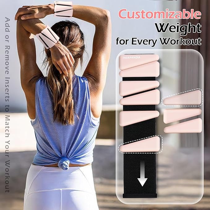 Wrist Ankle Weights for Women & Men, 2lbs/4lbs Adjustable Weighted Bangles to Boost Calorie Burn & Strength, Arm & Leg Weights for Pilates, Yoga, Walking, Barre, Gym & Home Workout
