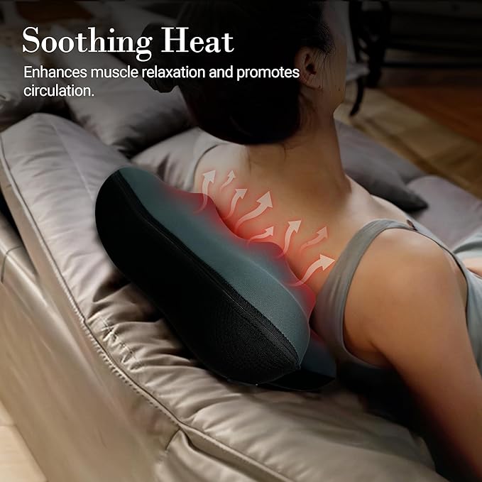 Cordless Back Massager FSA Eligible HSA, Shiatsu Neck Massager with Heat for Muscle Pain Relief, Kneading Massage Pillow for Neck, Back, Shoulder, Birthday Day Gifts for Women Men
