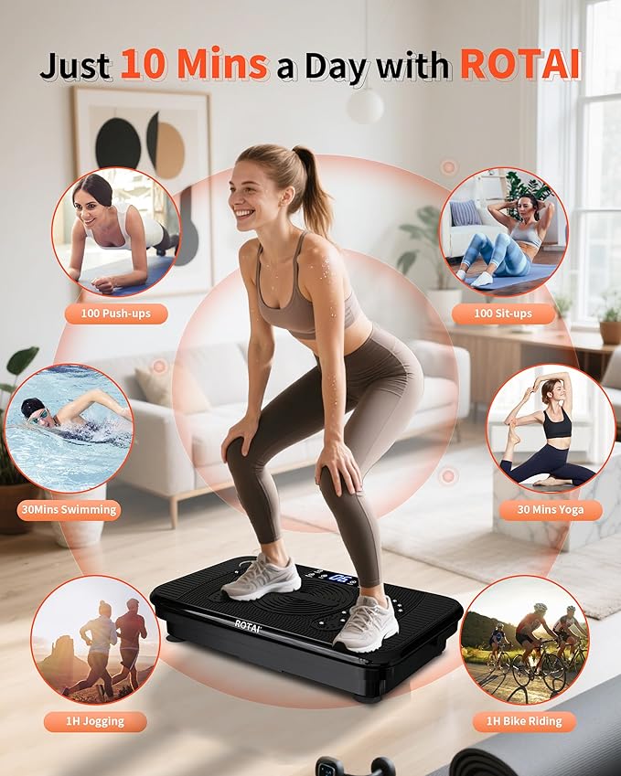 Shake Plate Vibration Exercise Machine for Lymphatic Drainage Massager & Weight Loss, 400 lbs Capacity Whole Body Vibrating Plate Workout for Women and Men