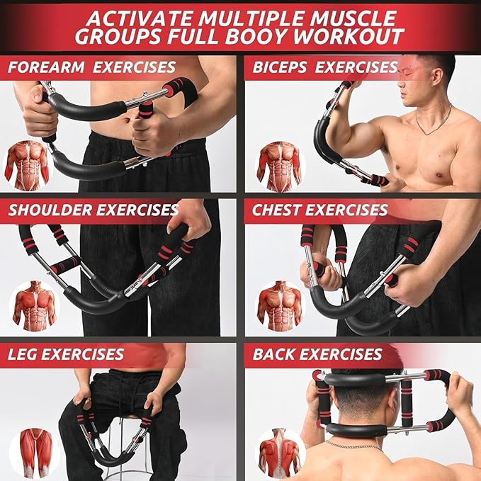 Twister Arm Trainer, Adjustable Chest Workout Equipment for Men & Women, Muscle Builder & Strength Training for Arms, Home Gym Strength Trainer, Chest Trainer (20-60 lbs)