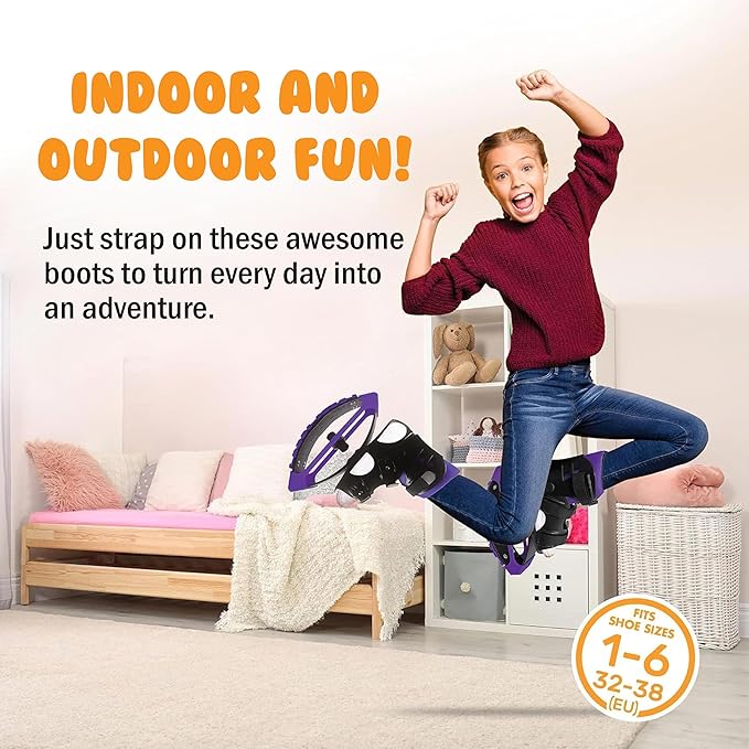 New Bounce Jumping Shoes - Kangaroo Jumping Shoes for Kids - Exercise Moon Shoes - Bouncy Shoes for Ages 8-12 - Size 1-6 (32-38 EU)