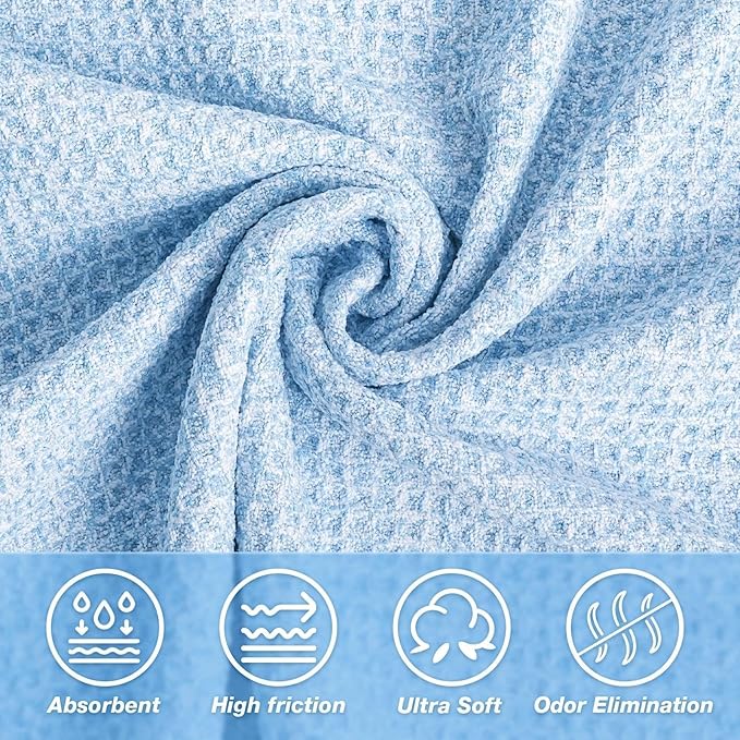 Hot Yoga Towel,Microfiber Yoga Mat Towels Non Slip for Hot Yoga Absorbent Microfiber Sweat Anti-Slip Cover,Bikram,Pilates,Exercise,Fitness 24 inch X 72 inch Blue 2 Pack