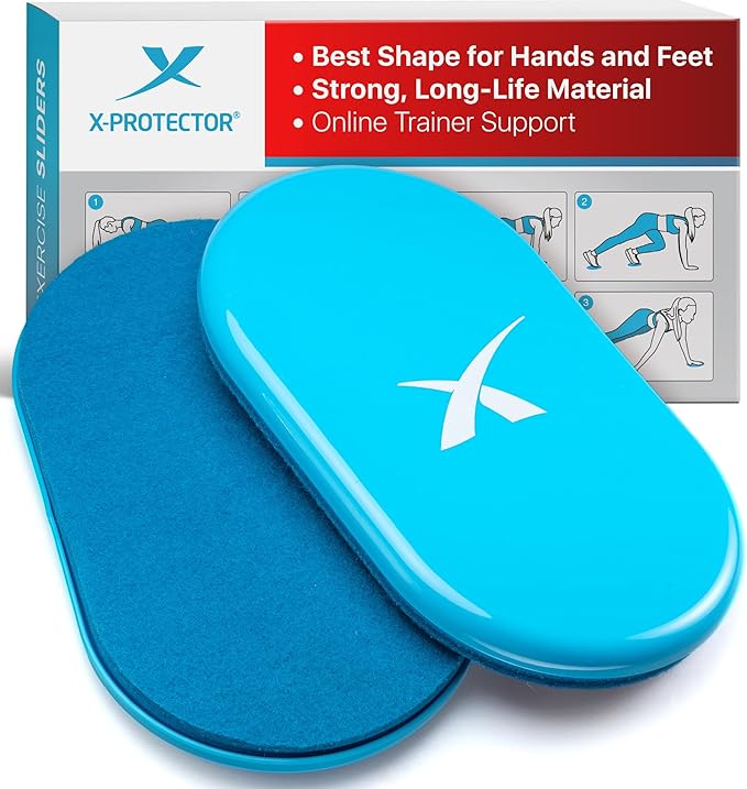 X-Protector Sliders for Working Out - 2 PCS - Double-Sided Exercise Sliders for Hard & Carpeted Floors - Gliders for Exercising!